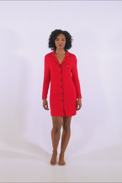 Bamboo Nightshirt in Red - Wholesale - Nightgowns
