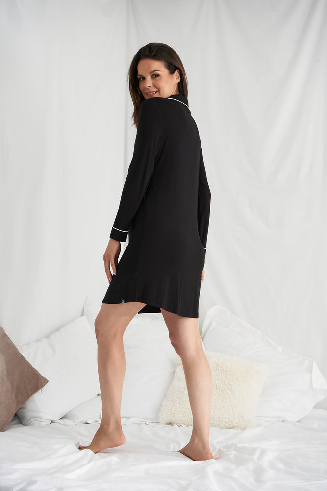 
            
                Load image into Gallery viewer, Bamboo Nightshirt in Black
            
        