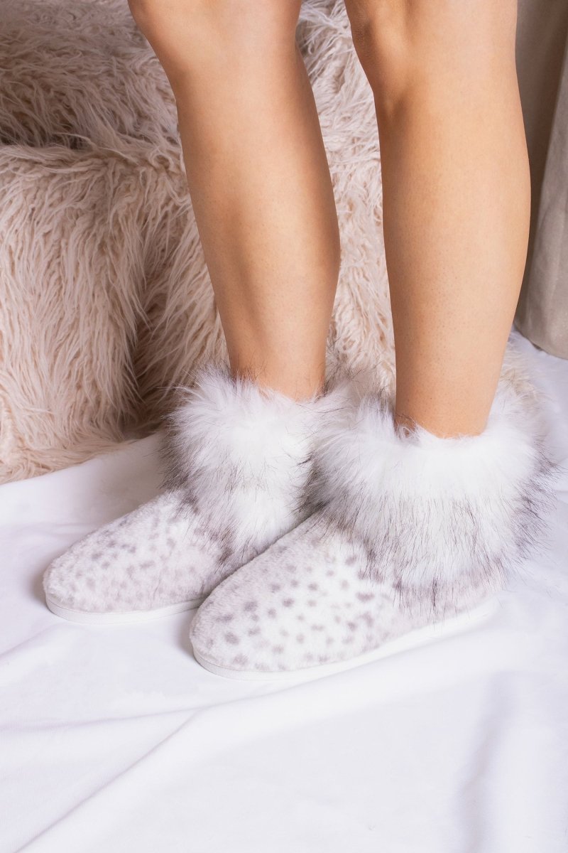 Fern in Snow LeopardSlippers