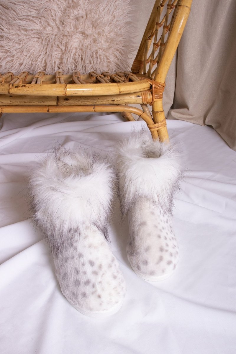 Fern in Snow LeopardSlippers