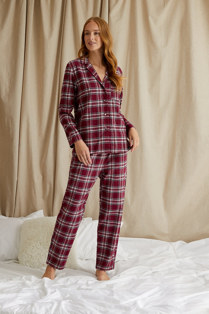 
                  
                    Plaid Pajama Set in Bordeaux
                  
                